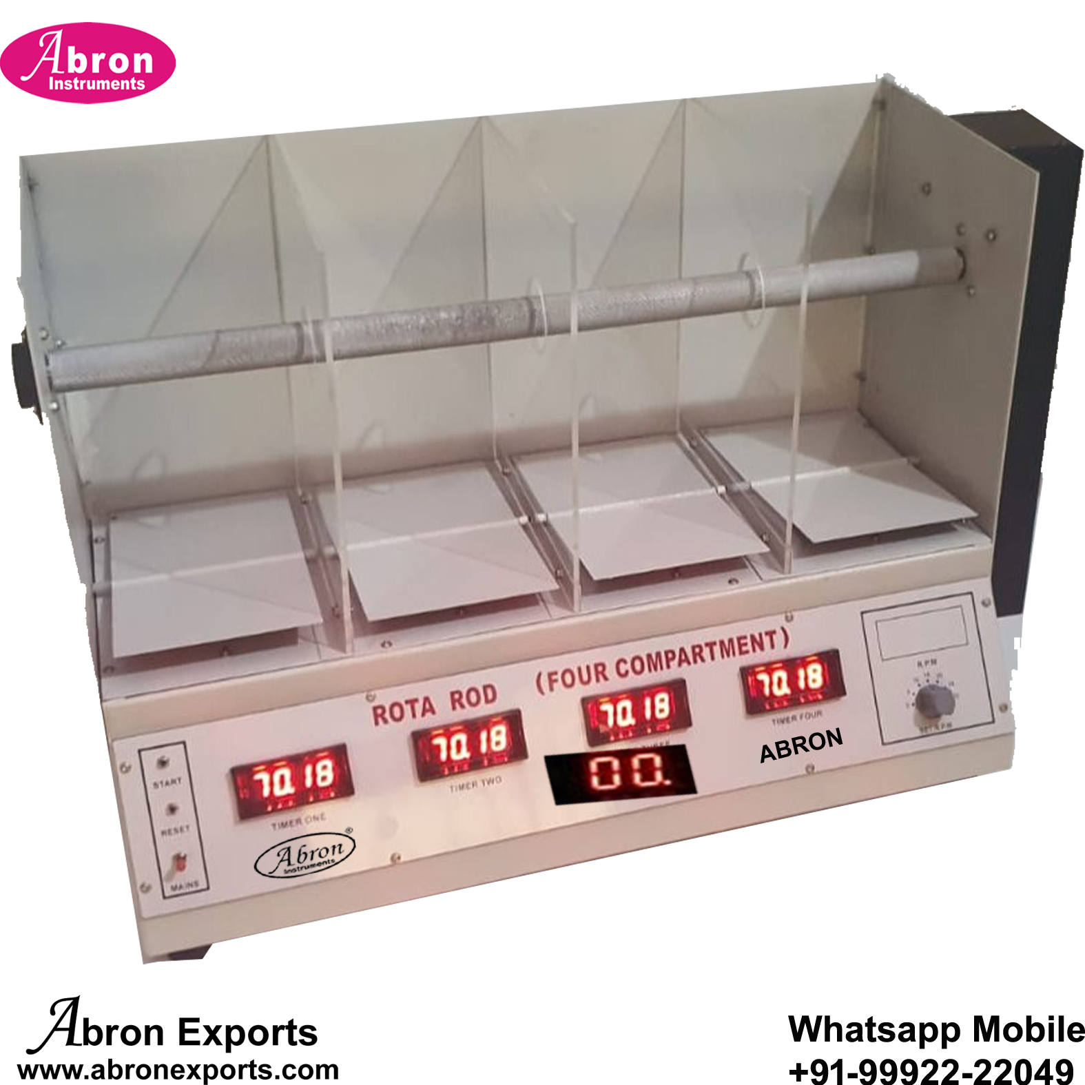 Pharmacy Rota Rod Digital Timer 4 Compartments Pharmacology Abron AB-2573D4P 